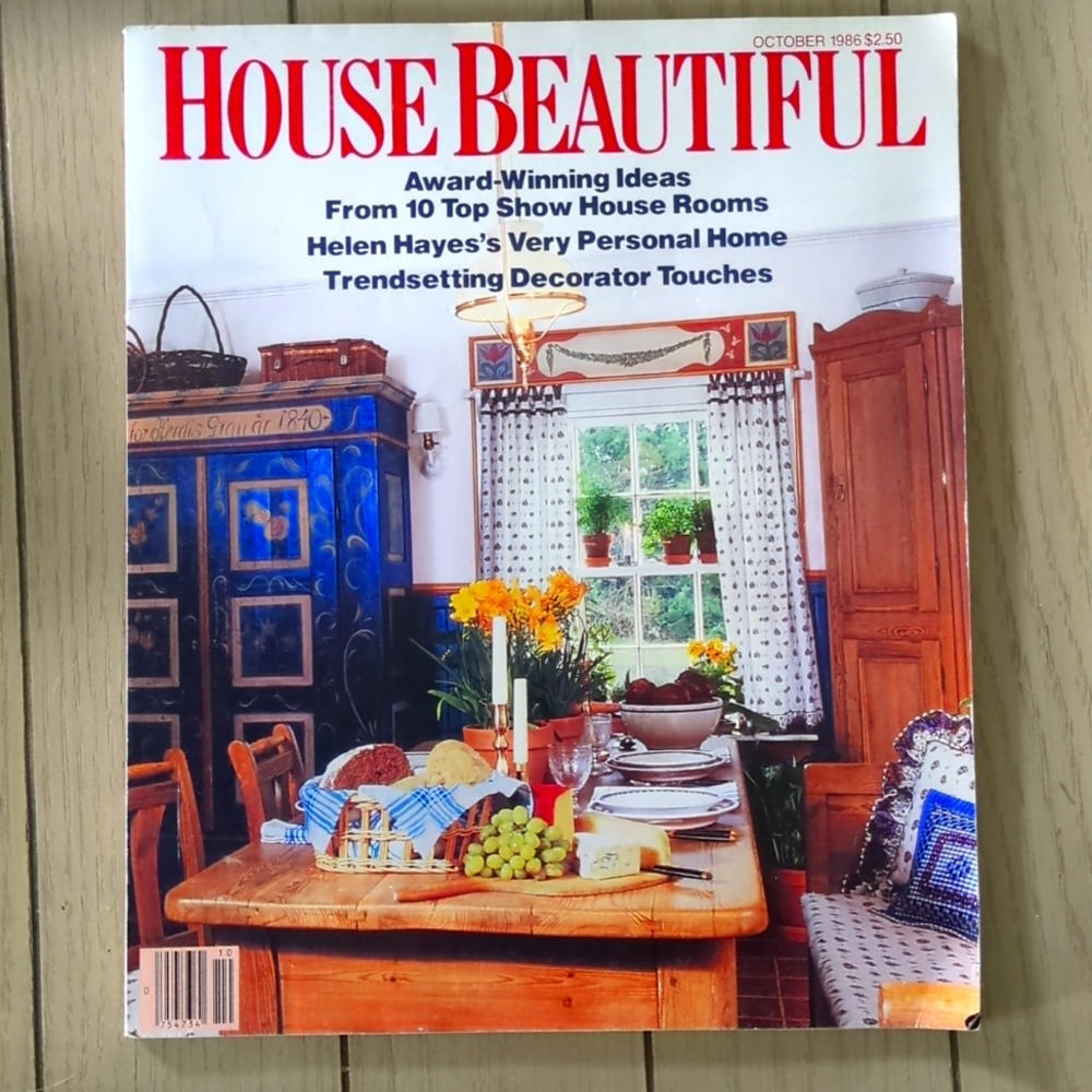 House Beautiful Magazine Oct 1985 Helen Hayes Sigmund Aarseth